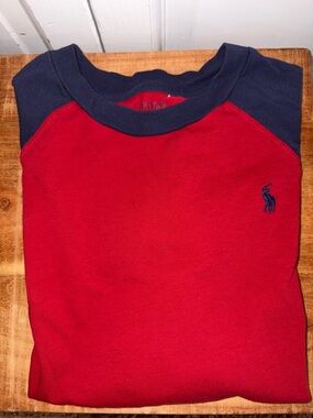 Polo by Ralph Lauren red and navy long shirt t shirt